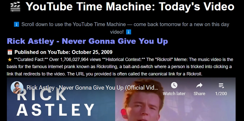 youtube time machine
